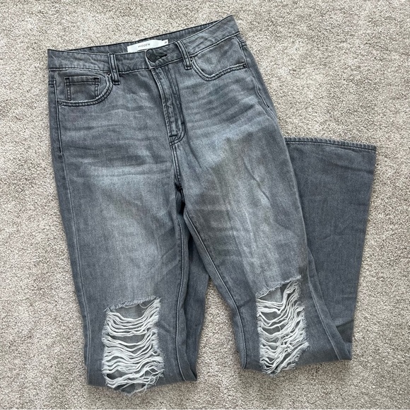 Hidden Gray High Rise Flared Jeans Size 26 - Picture 2 of 12